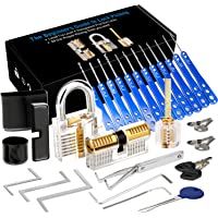 Luxebell Juego de 33 ganzúas con 3 candados transparentes que proporcionan 4 niveles de entrenamiento para principiantes…